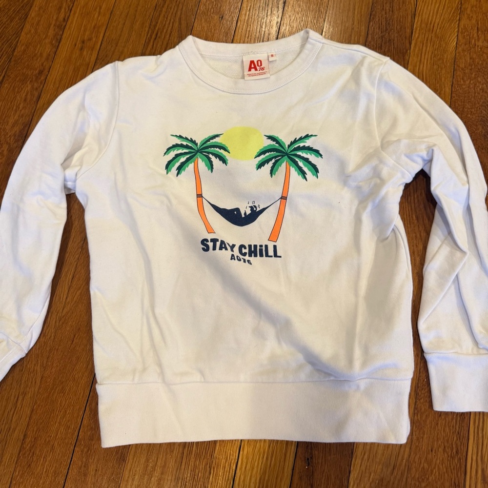 Kids White Stay Chill Sweatshirt